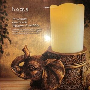 Elephant Candle Holder w/ LED Candle&Timer
